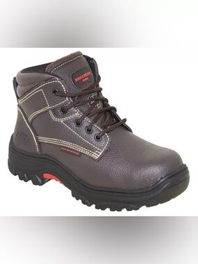 New Skechers Men's Burgin Tarlac Steel Toe Work Boot Style 77143 Brown Size 7.5